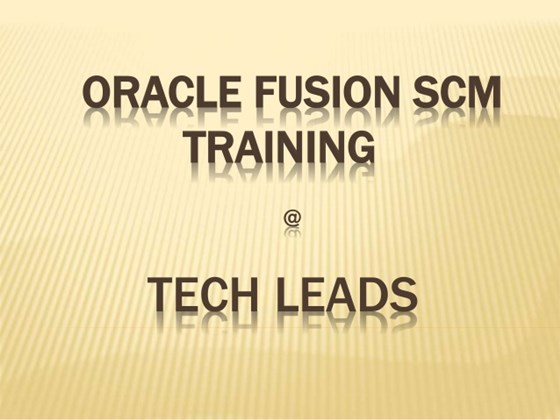Oracle Fusion Scm Online Training: Ebenezer Alvin